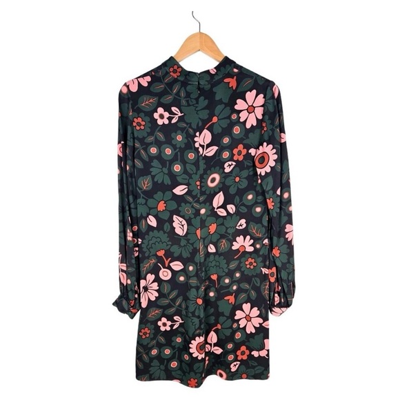 Boden Long Sleeve Dress in Green and Pink Floral - Picture 5 of 6